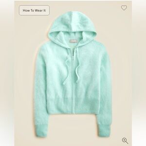 J. Crew Light Blue Cashmere Hooded Sweater